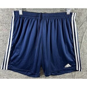 Adidas Aeroready Shorts M Navy Blue Silky Dazzle Shiny Active Gym EUC